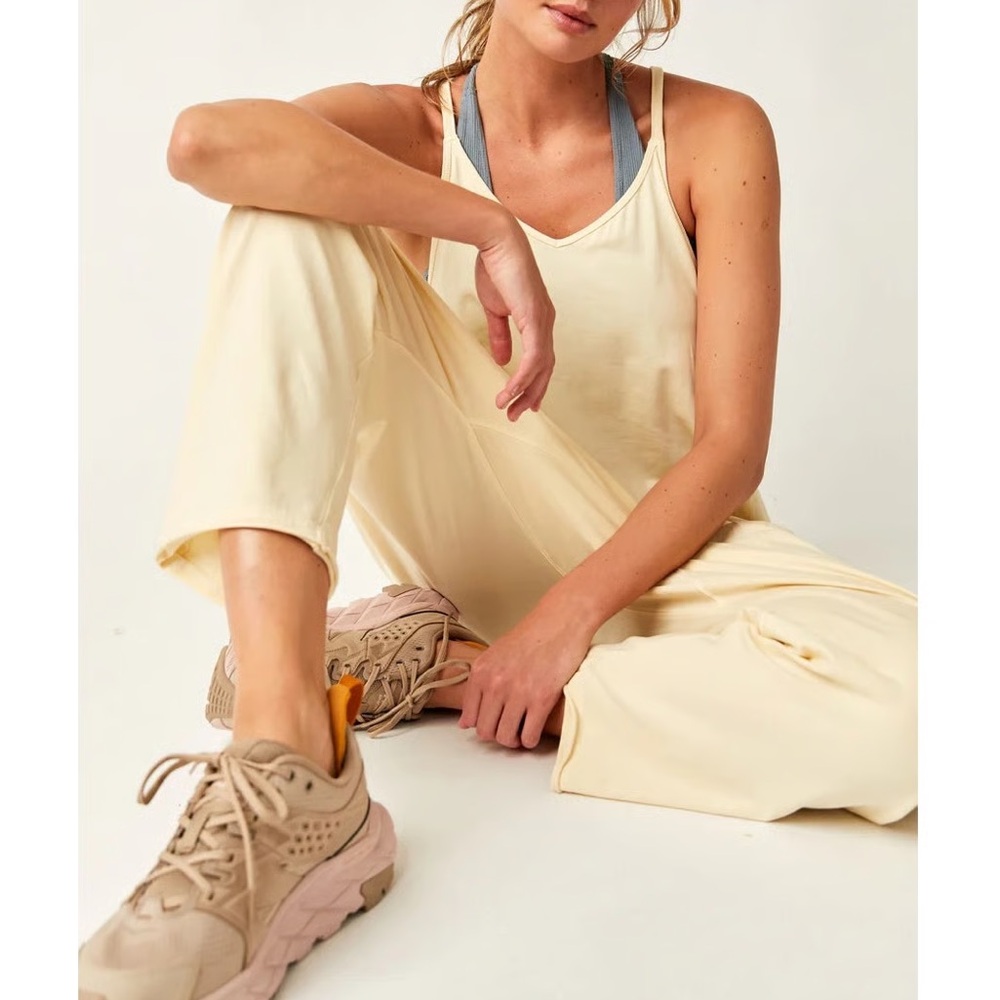NWOT FP Free People Movement Hot Shot Onesie jumpsuit romper banana yellow cream